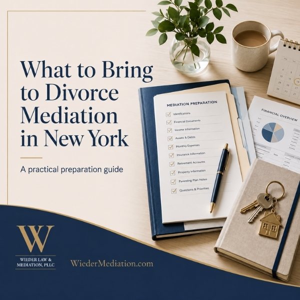 What to Bring to Divorce Mediation in New York