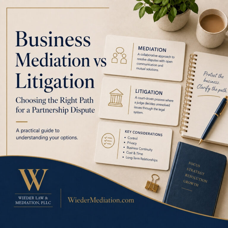 Business Mediation vs Litigation: Choosing the Right Path for a Partnership Dispute